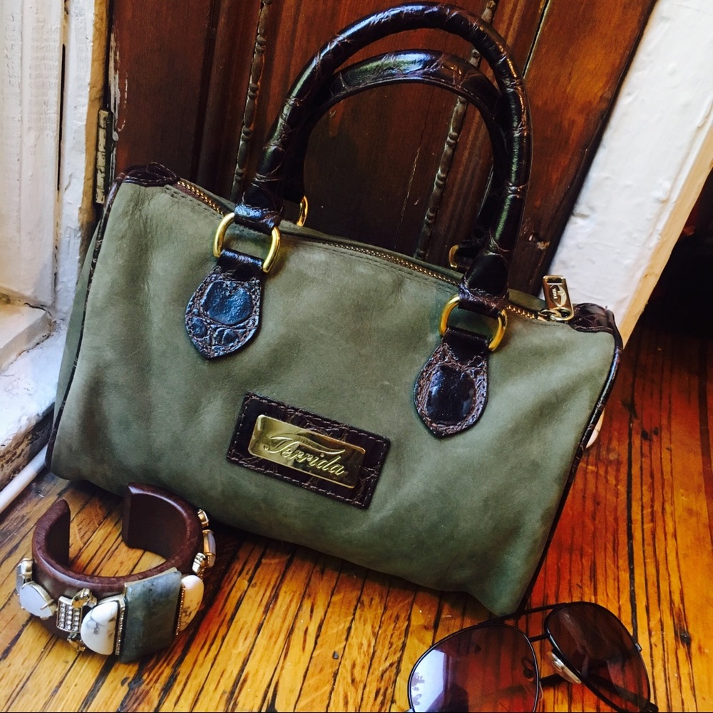 Terrida Italy Mini Leather/Crocodile Satchel - Picture 1 of 4